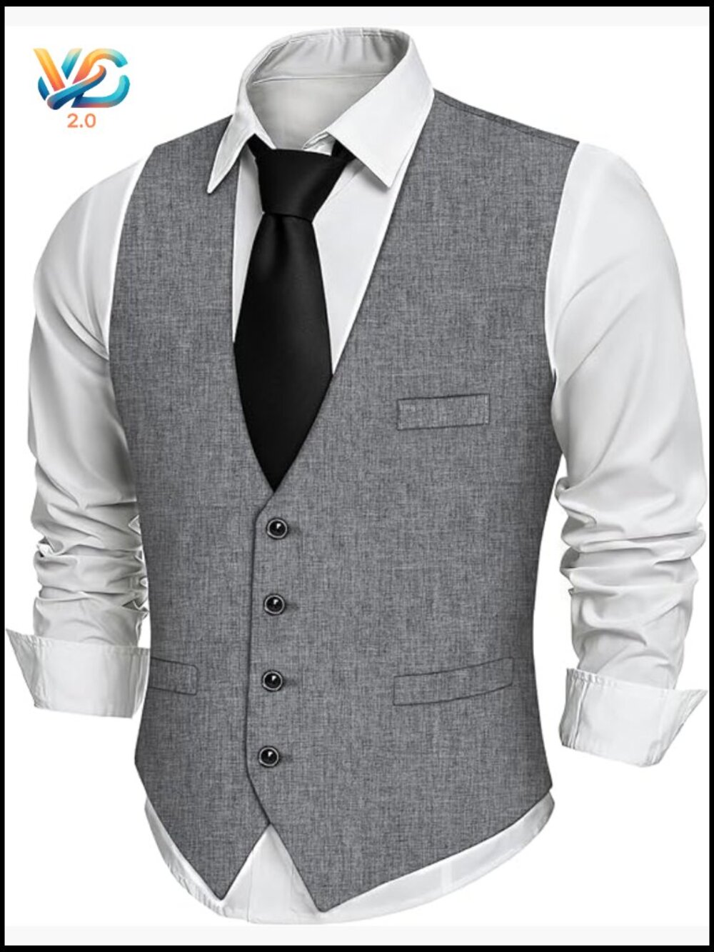 Men's Lightweight Polyester Vest With Adjustable Back Straps And Pockets